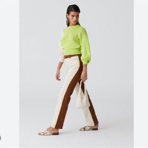 🤎 Paloma Wool Dax Jean Cream/Tan size EU 34 High Waist 100% Cotton